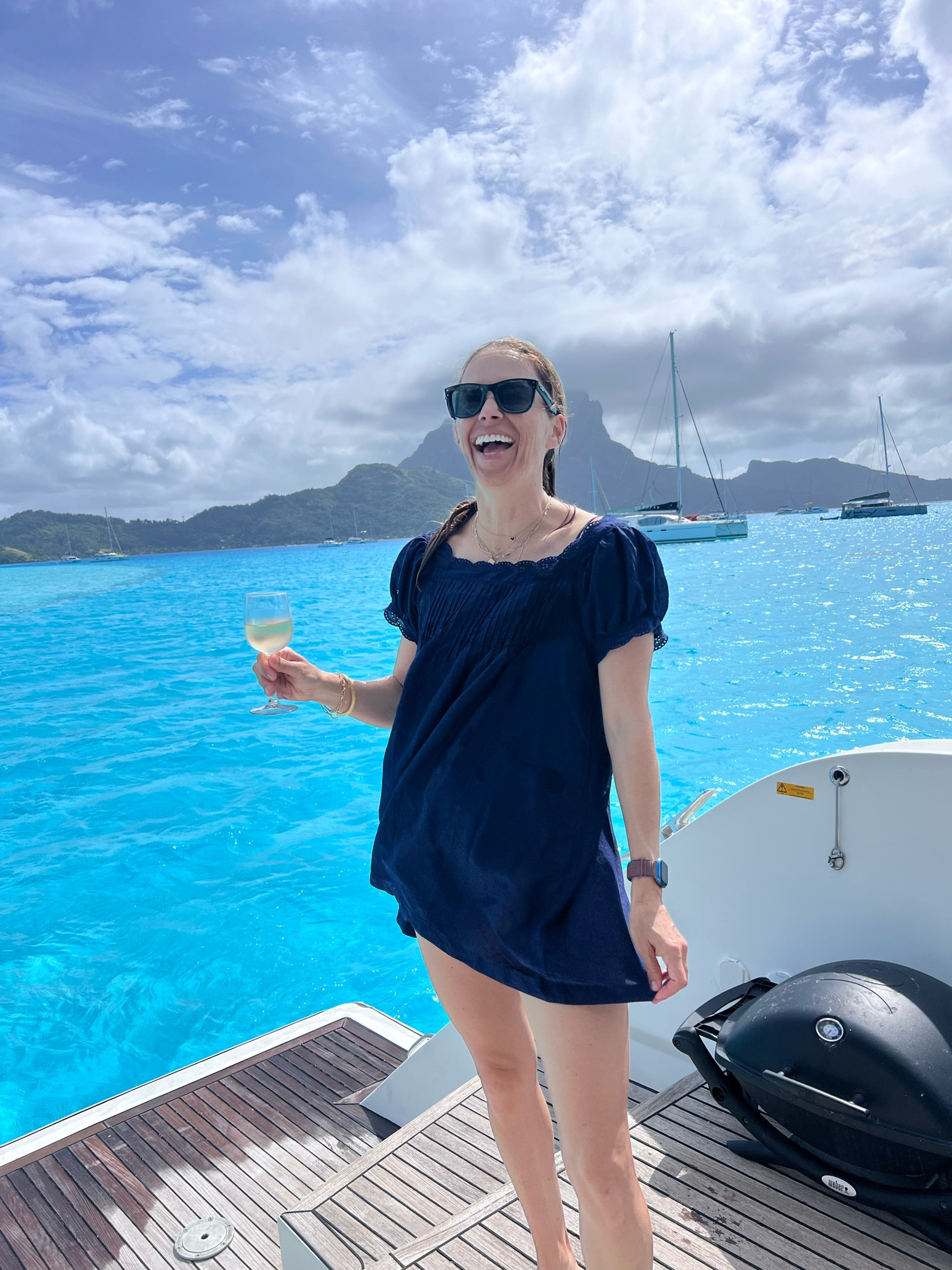 Navy blue cover-up, over 40 swim style, flattering high-rise bathing suit, one piece swim

#LTKTravel #LTKSwim #LTKOver40