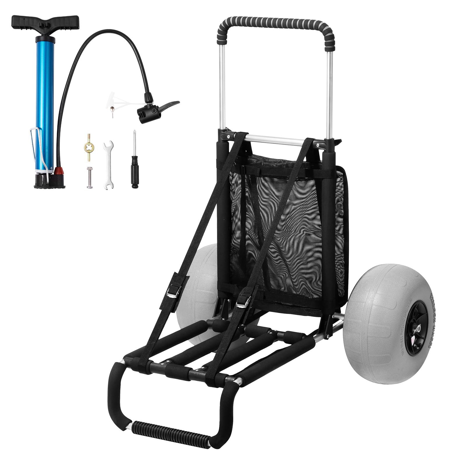 Amazon.com : VEVOR Beach Dolly with Big Wheels for Sand, 29.9" x 15.4" Cargo Deck, w/ 12" Balloon Wheels, 165LBS Loading Capacity Folding Sand Cart & 27" to 44.7" Adjustable Height, Heavy Duty Cart for Beach : Patio, Lawn & Garden | Amazon (US)