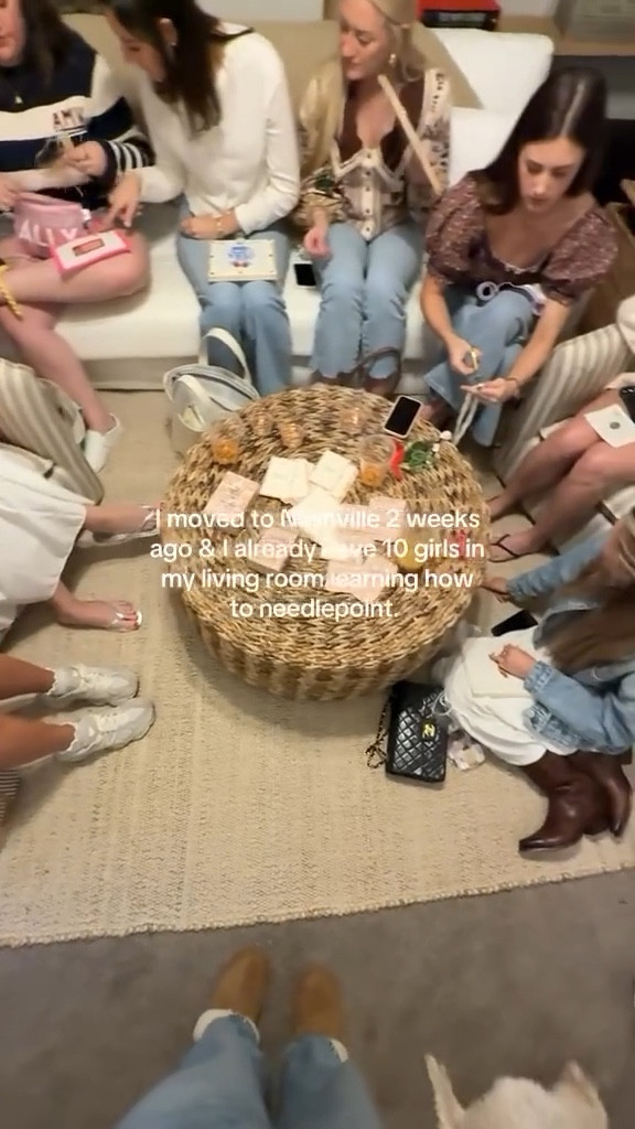 moved to Nashville 2 weeks ago & I already have 10 girls in my living room learning how to needlepoint 💝🌼🏡

#LTKWatchNow #LTKHome #LTKStyleTip