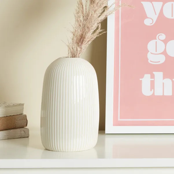 Ribbed Ceramic Vase | Dunelm (migrated)