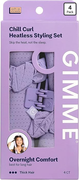 Gimme Beauty Chill Curl Heatless Styling Set - Gentle & Breatable Hair Rods for Overnight Curls -... | Amazon (US)