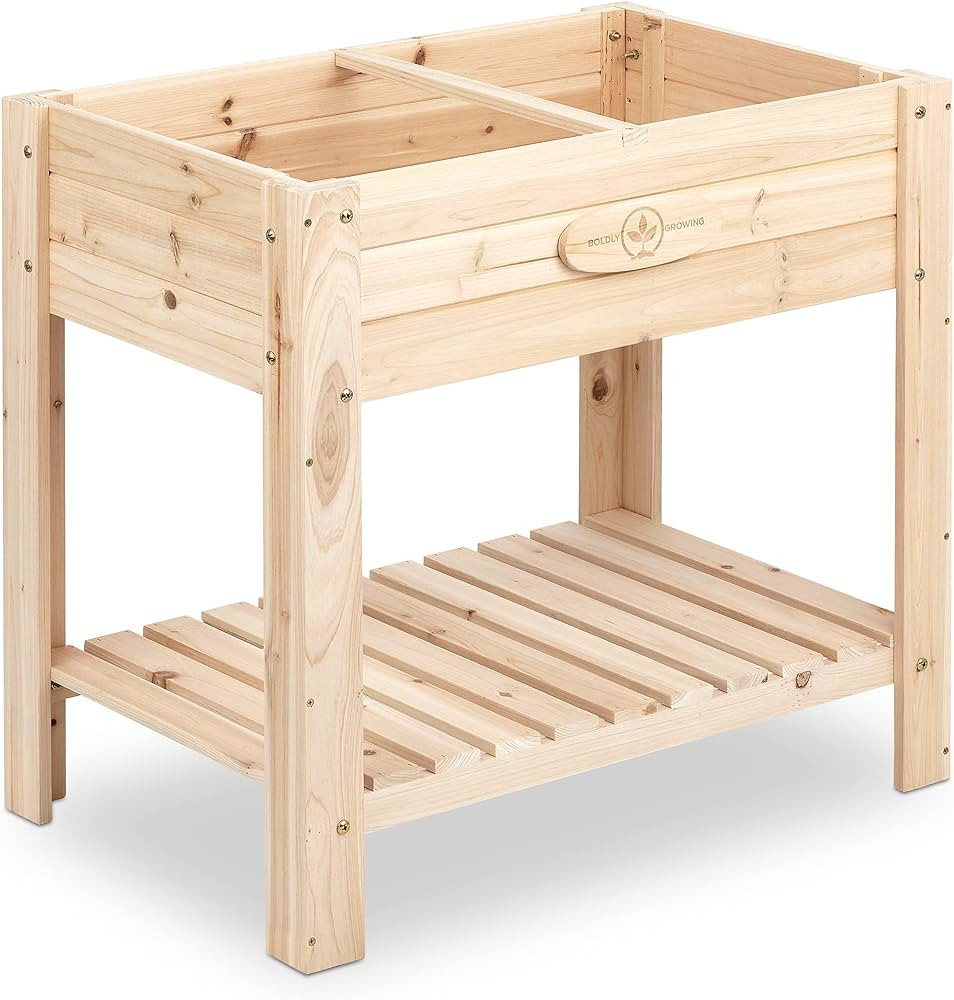 Boldly Growing Cedar Patio Planter with Shelf - BGSP76 | Amazon (US)
