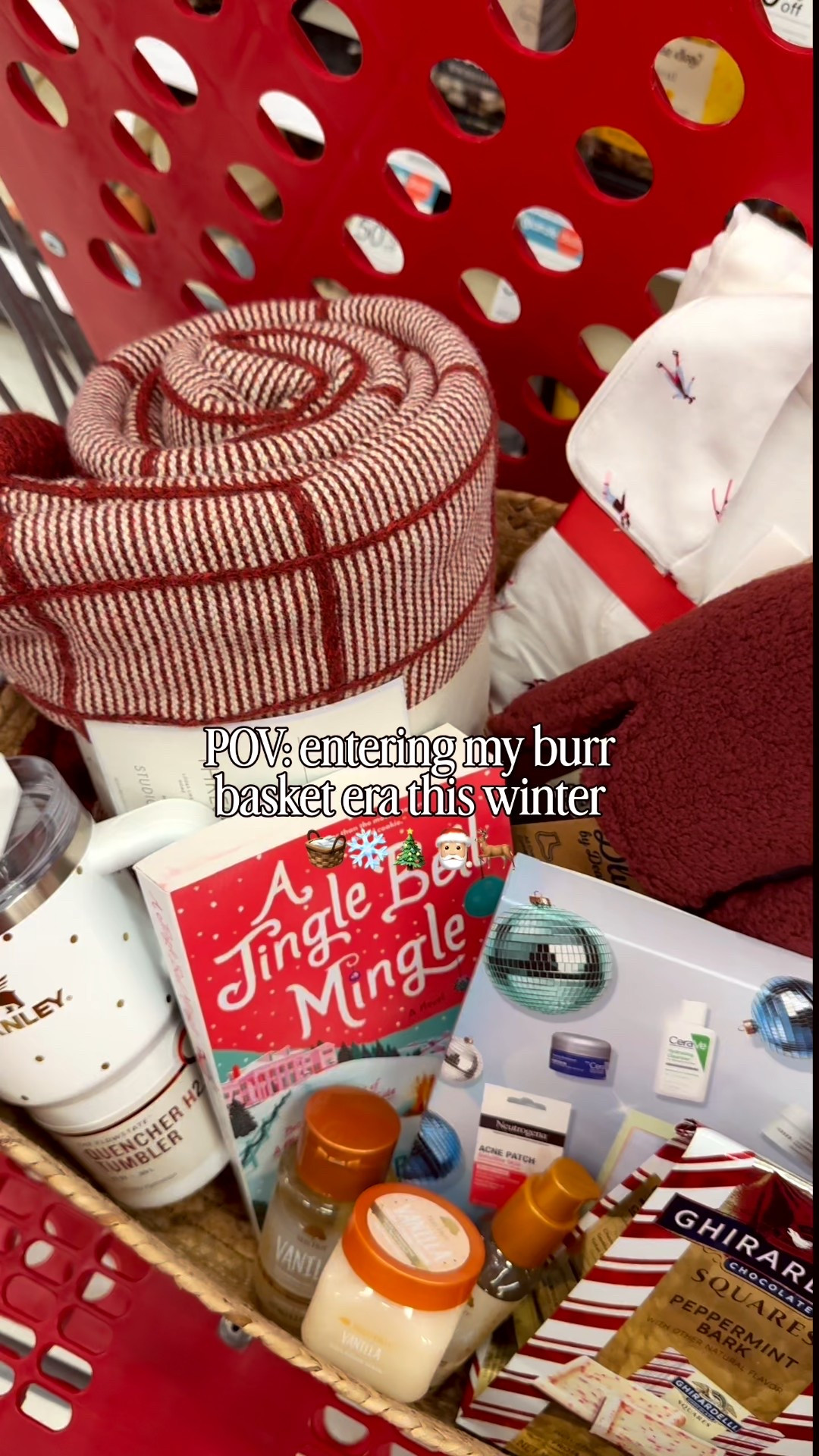 POV: I’m entering my burr basket era this winter❄️☃️🥶 my fav way to piece together gifts for friends, co workers, family, or significant others! Target always has the CUTEST finds! 

#LTKGiftGuide #LTKHoliday #LTKFindsUnder100
