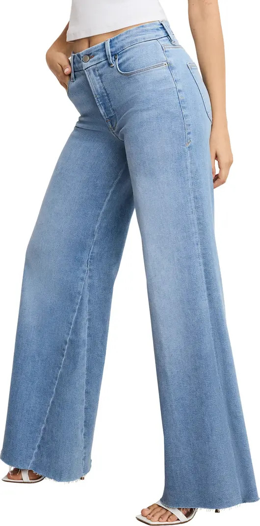 Good Waist High Waist Raw Hem Wide Leg Palazzo Jeans | Nordstrom