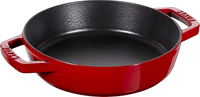 Staub 40511-661 Two-Handled Frying Pan, Cherry 7.9 inches (20 cm), Double Handle Frying Pan, Skil... | Amazon (US)