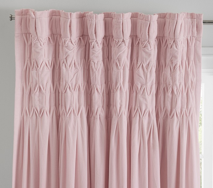 Velvet Smocked Blackout Panel | Pottery Barn Kids
