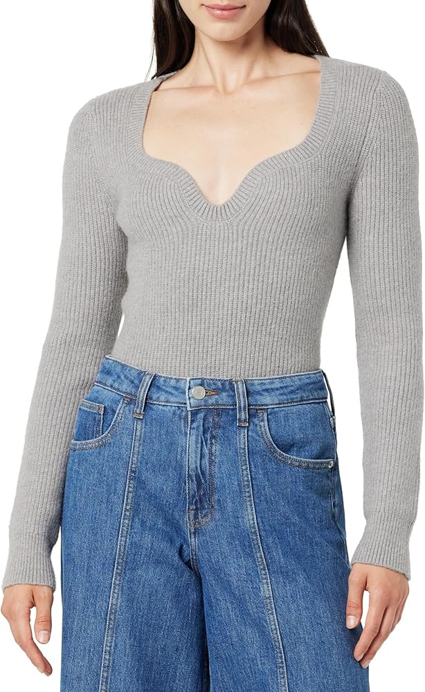 The Drop Women's Preston Ribbed Sweetheart Sweater | Amazon (US)