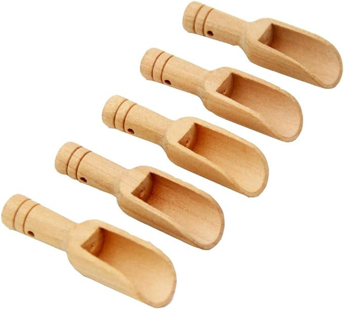 ccHuDE 6 Pcs Mini Wooden Scoops Small Bath Salt Spoon Candy Spoon Washing Powder Spoon | Amazon (US)