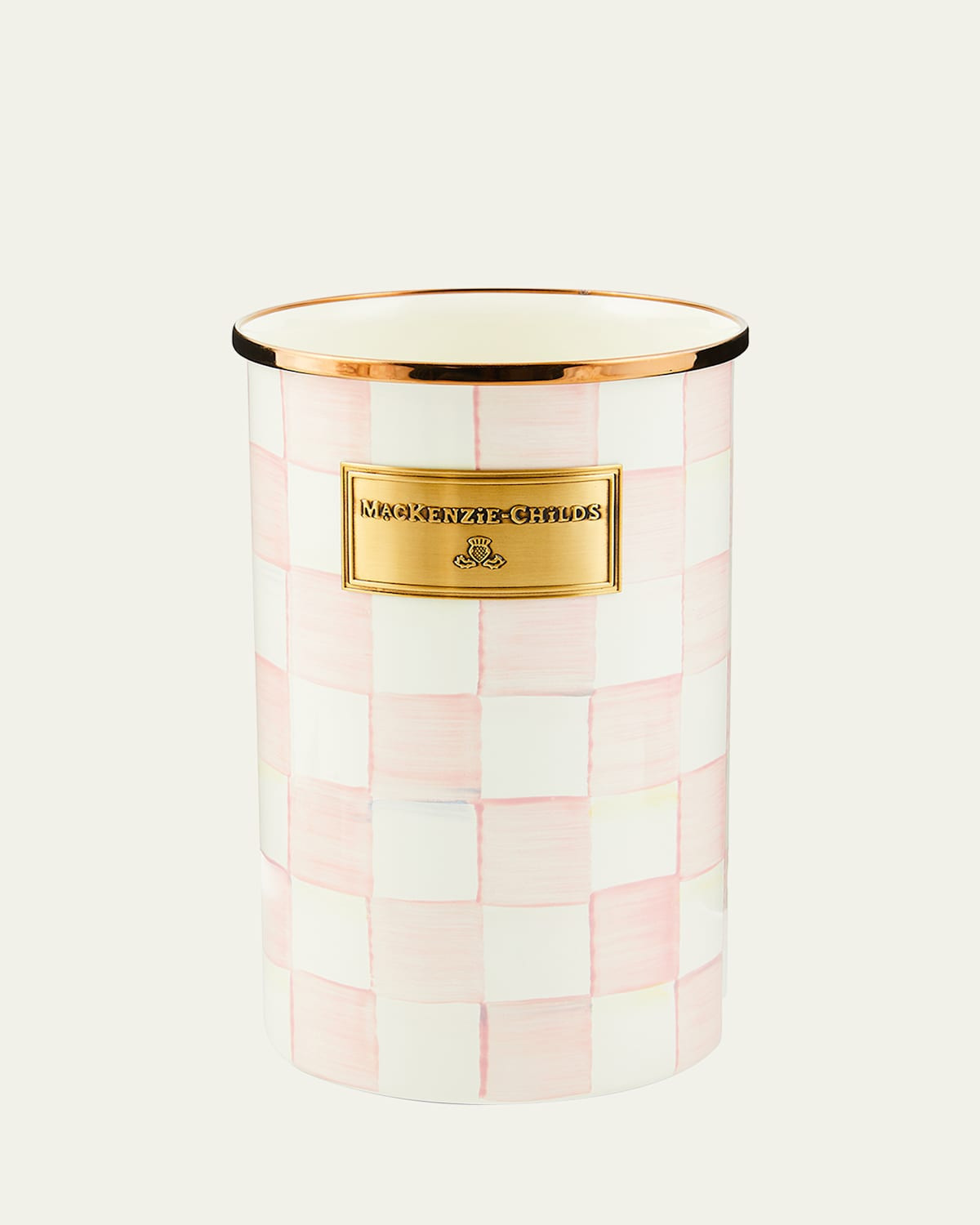 Rosy Check Enamel Utensil Holder | Bergdorf Goodman