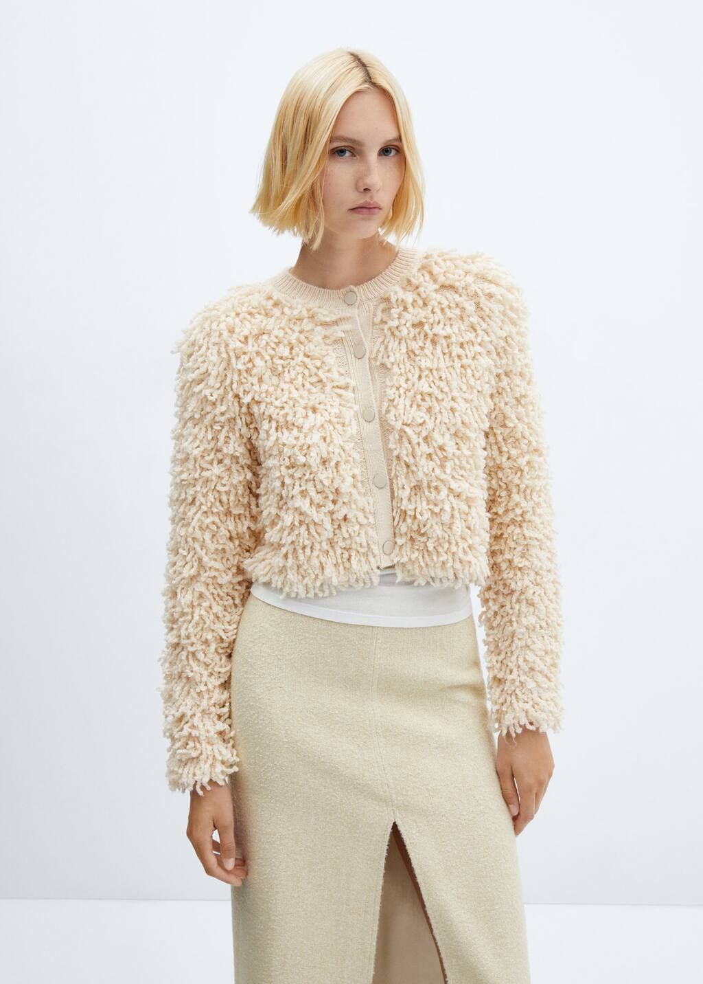 Textured knit cardigan -  Women | Mango USA | MANGO (US)