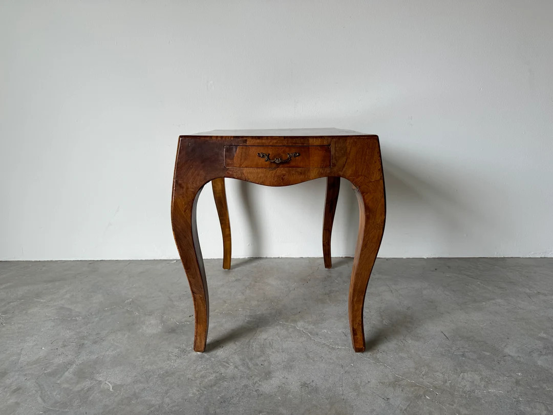 Vintage Italian Burl Olive Wood End Table With Single Drawer - Etsy | Etsy (US)