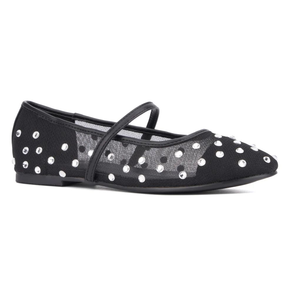 Olivia Miller Women's Eternity Rhinestone Mesh Flats | Walmart (US)