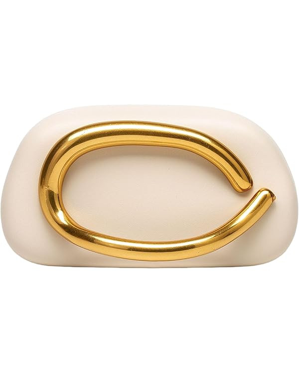 Evening Acrylic Clutch Purses for Women Evening Handbags Crossbody Purse PU Leather with Gold Ova... | Amazon (US)