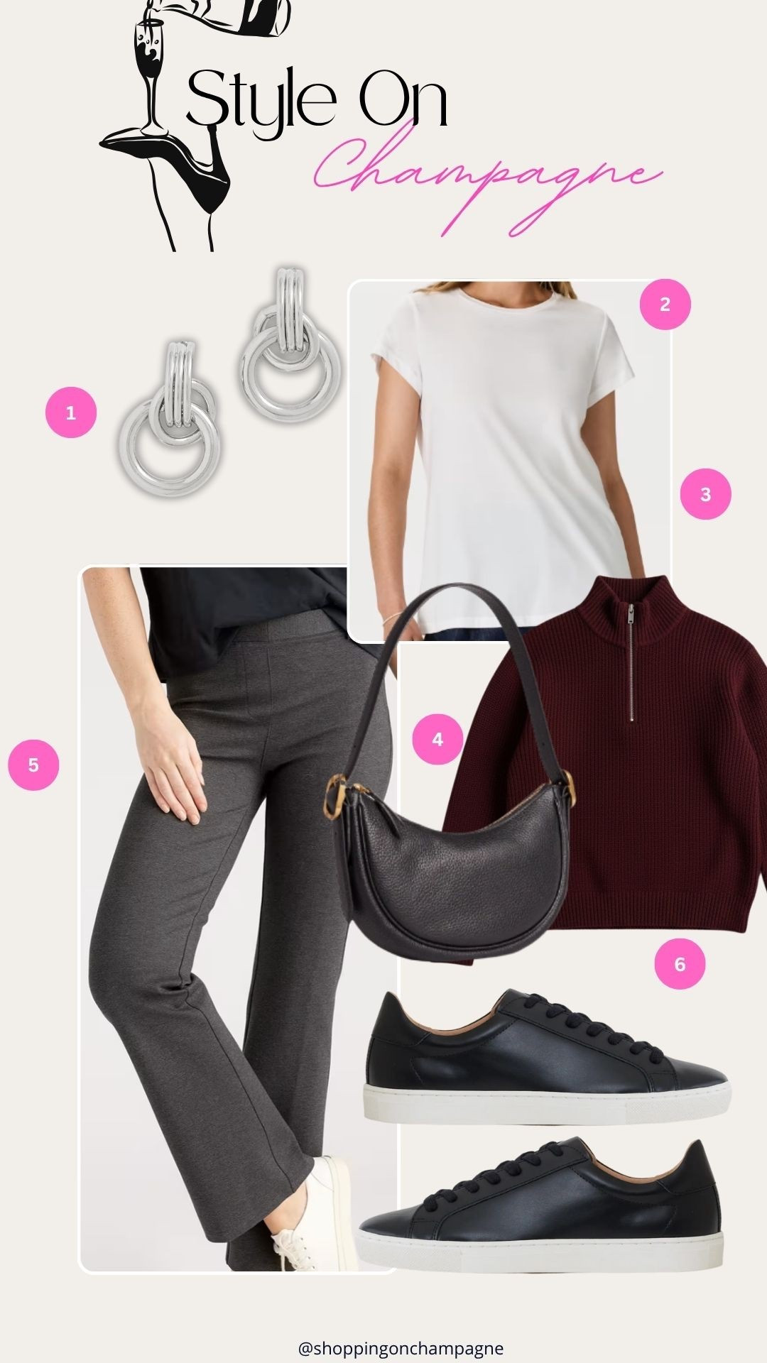 Effortless and elevated for everyday! A chic mix of comfort and style featuring a classic white tee layered with a half zip knit sweater sleek trousers and leather sneakers finished with minimal silver hoops and a black shoulder bag [fall outfit inspiration casual chic everyday style minimal fashion capsule wardrobe]

#LTKOver40 #LTKFindsUnder100 #LTKStyleTip