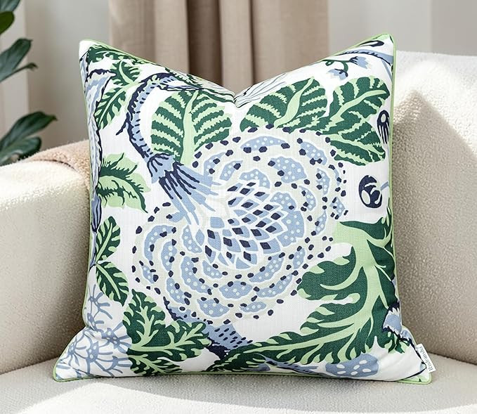 Rudransha Vintage Botanical Floral Print Pillow Cover - 20x20 Inch Cotton Blend Square - Gazal Ga... | Amazon (US)