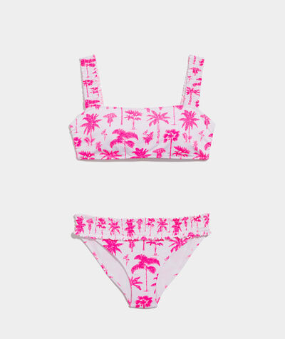 Palms and Plumeria Smocked Bikini Top | vineyard vines