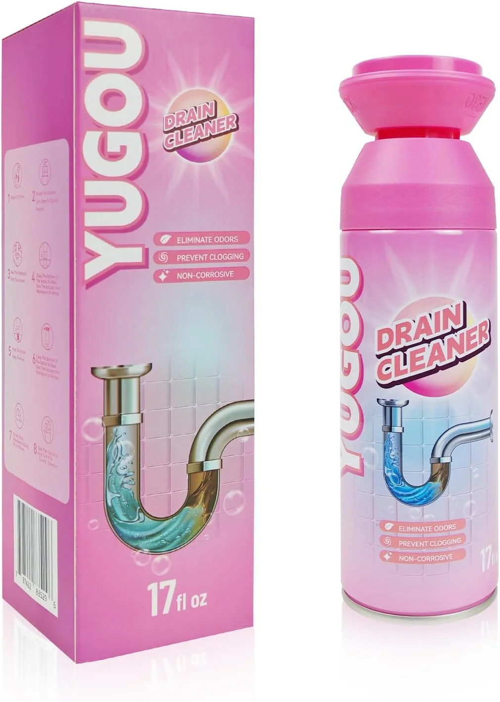 Foaming Drain Cleaner, Sink Cleaner and Deodorizer, Drain Clog Remover for Kitchen Sinks, Shower ... | Walmart (US)