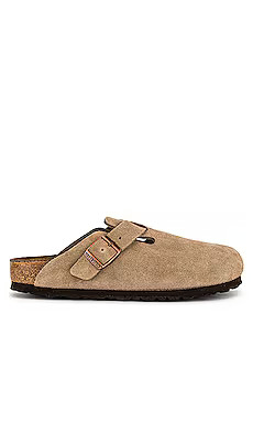 BIRKENSTOCK Boston Soft Footbed Clog in Taupe from Revolve.com | Revolve Clothing (Global)