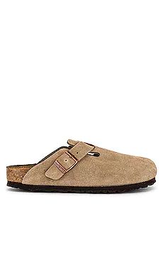 BIRKENSTOCK Boston Soft Footbed Clog in Taupe from Revolve.com | Revolve Clothing (Global)
