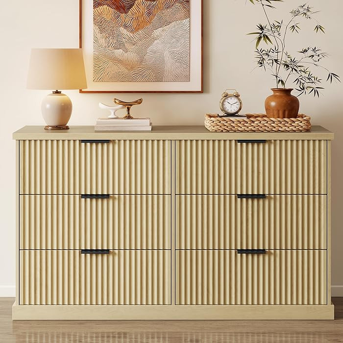 VASAGLE MAXE Collection - 6-Drawer Double Dresser for Bedroom, 54.2-Inch Wide Chest of Drawers, F... | Amazon (US)