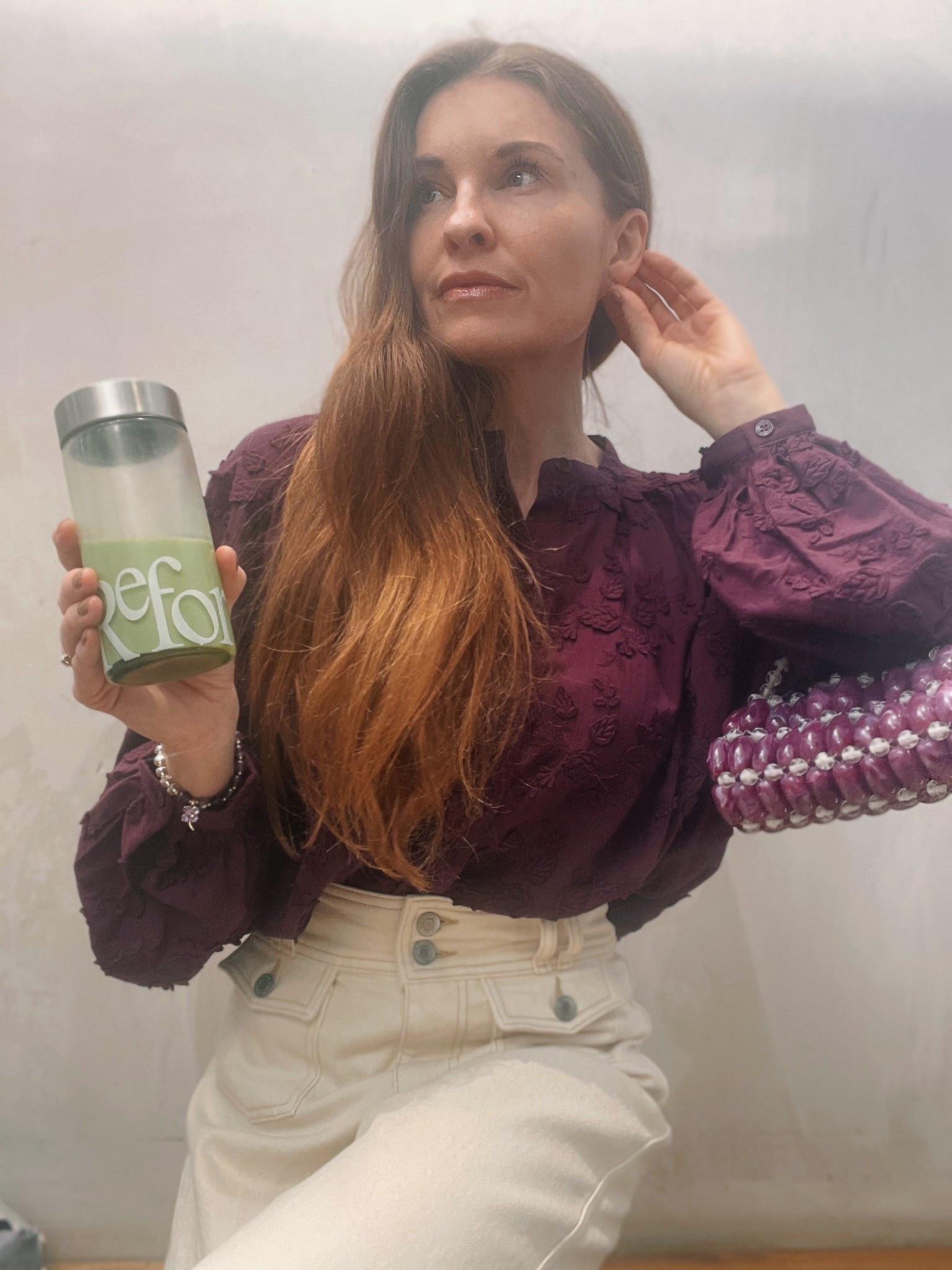 Beautiful deep purple embroidered blouse and high waisted trousers x perfect for autumn .

#LTKFashionMonth #LTKstyletip #LTKautumn