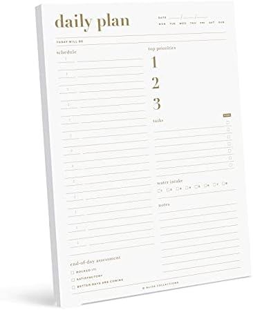 Bliss Collections Essential Daily Planner 8.5 x 11 with 50 Undated Tear-Off Sheets, Metallic Gold... | Amazon (US)