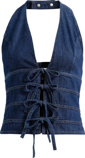 Reformation Kyleigh Denim Halter Top | Nordstrom | Nordstrom