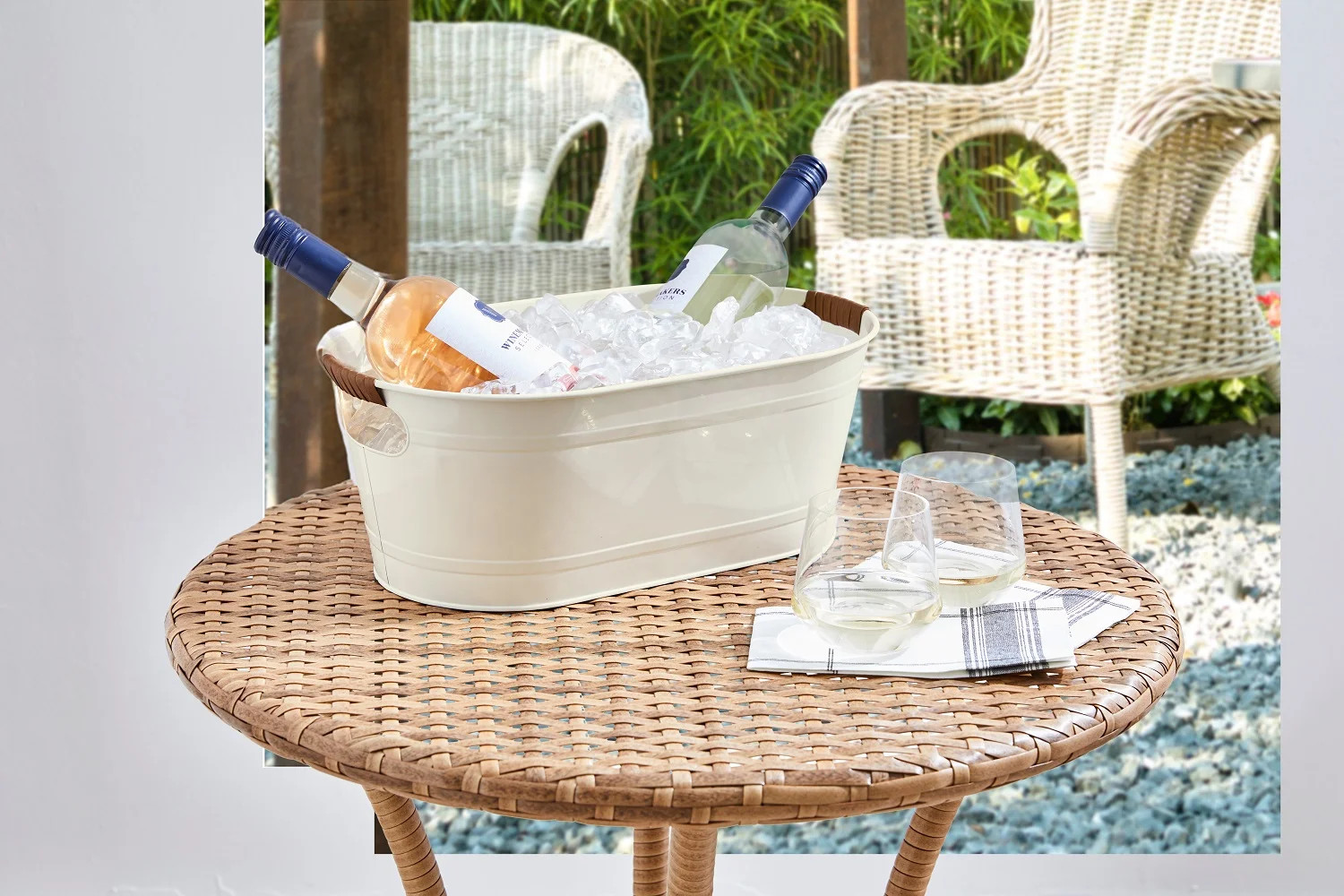 Better Homes & Gardens- White Small Oval Galvanized Tub, 15.86 in L x 9.21 in W x 6.02 in H | Walmart (US)