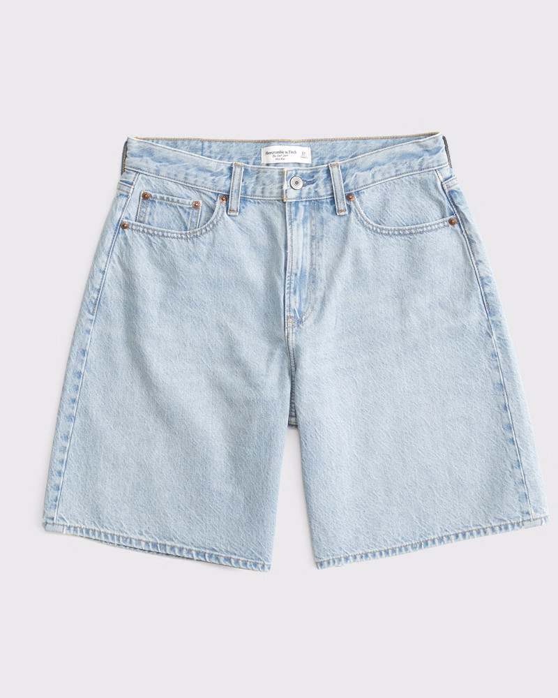 Women's Curve Love Mid Rise Jort | Women's Bottoms | Abercrombie.com | Abercrombie & Fitch (US)