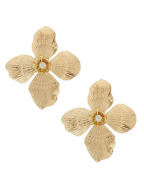 Blossom 14K-Gold-Plated & Cubic Zirconia Earrings | Saks Fifth Avenue