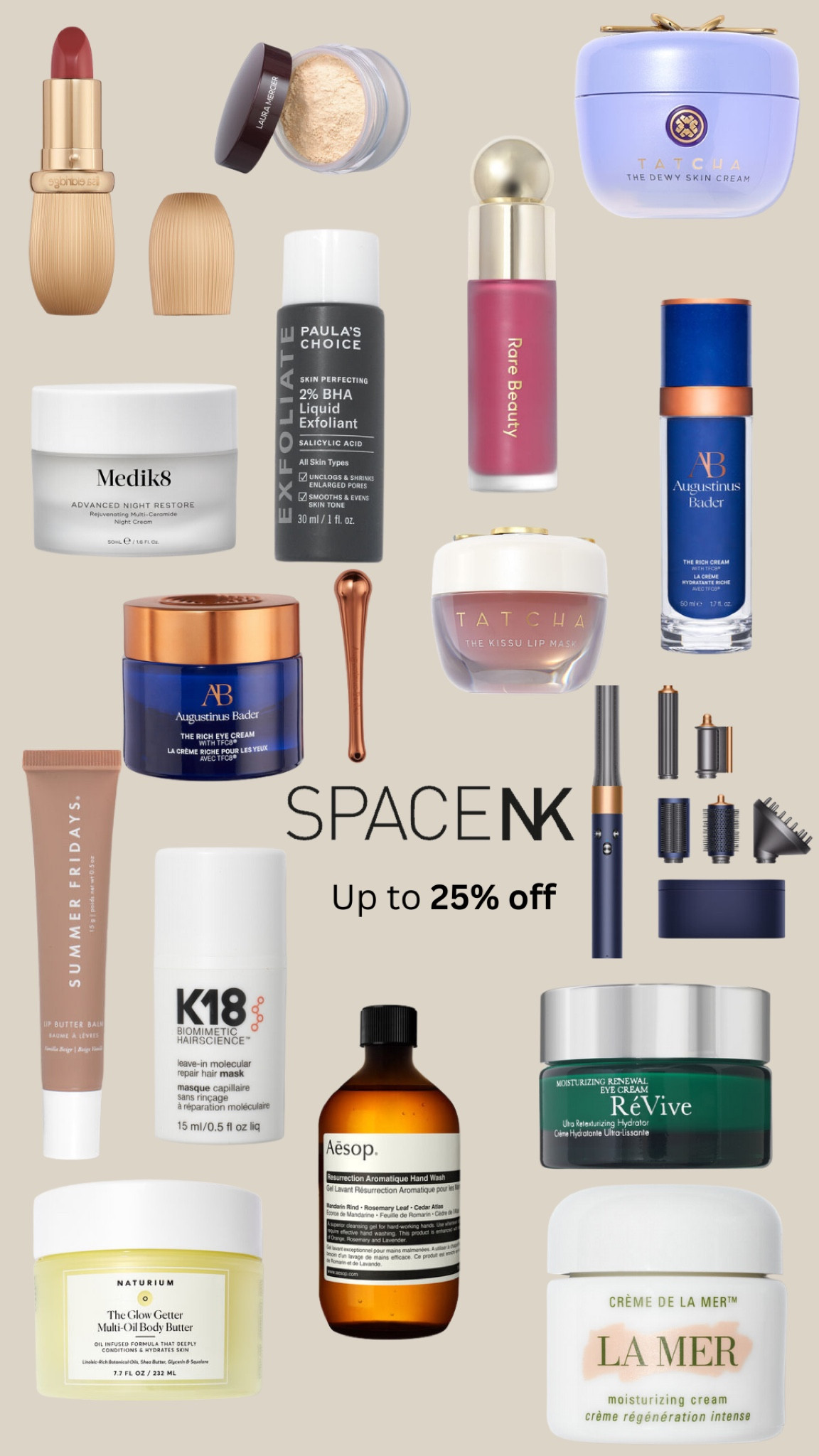 Space NK cyber week, Black Friday, gift guide, makeup, skincare, Tatcha, beauty sale, Lisa Eldridge, La mer, lamer, dyson, hair tools, rare beauty, summer Fridays