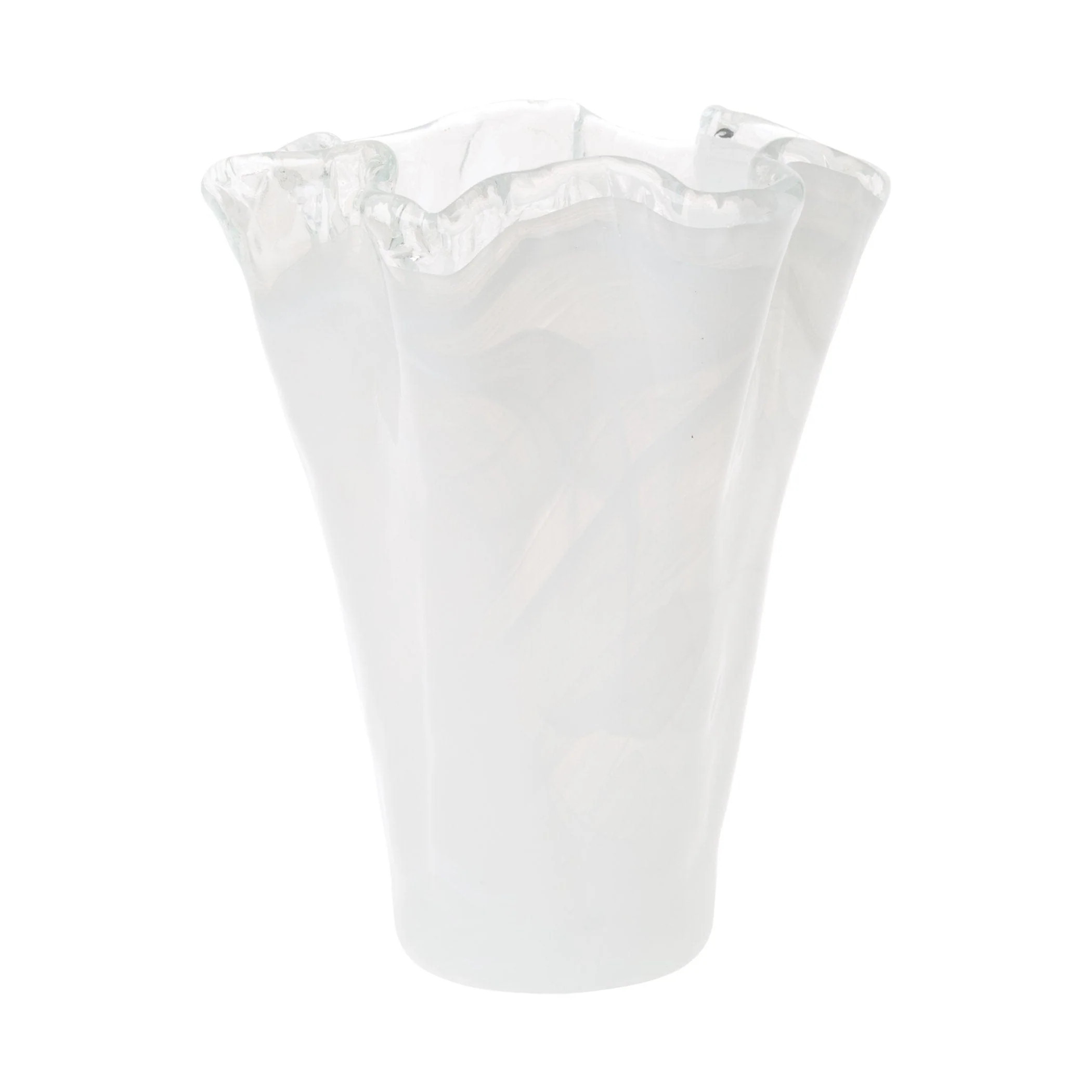 Onda Glass White Medium Vase | VIETRI