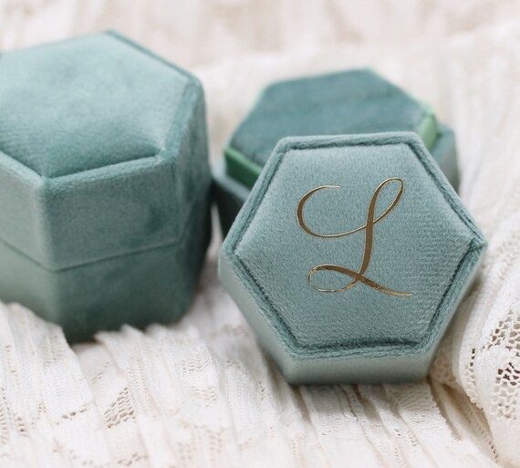 4 Color Options/Velvet Double Hexagon Ring Box Ring Bearer Gift Handmade Lovely Color Box Engagem... | Etsy (US)