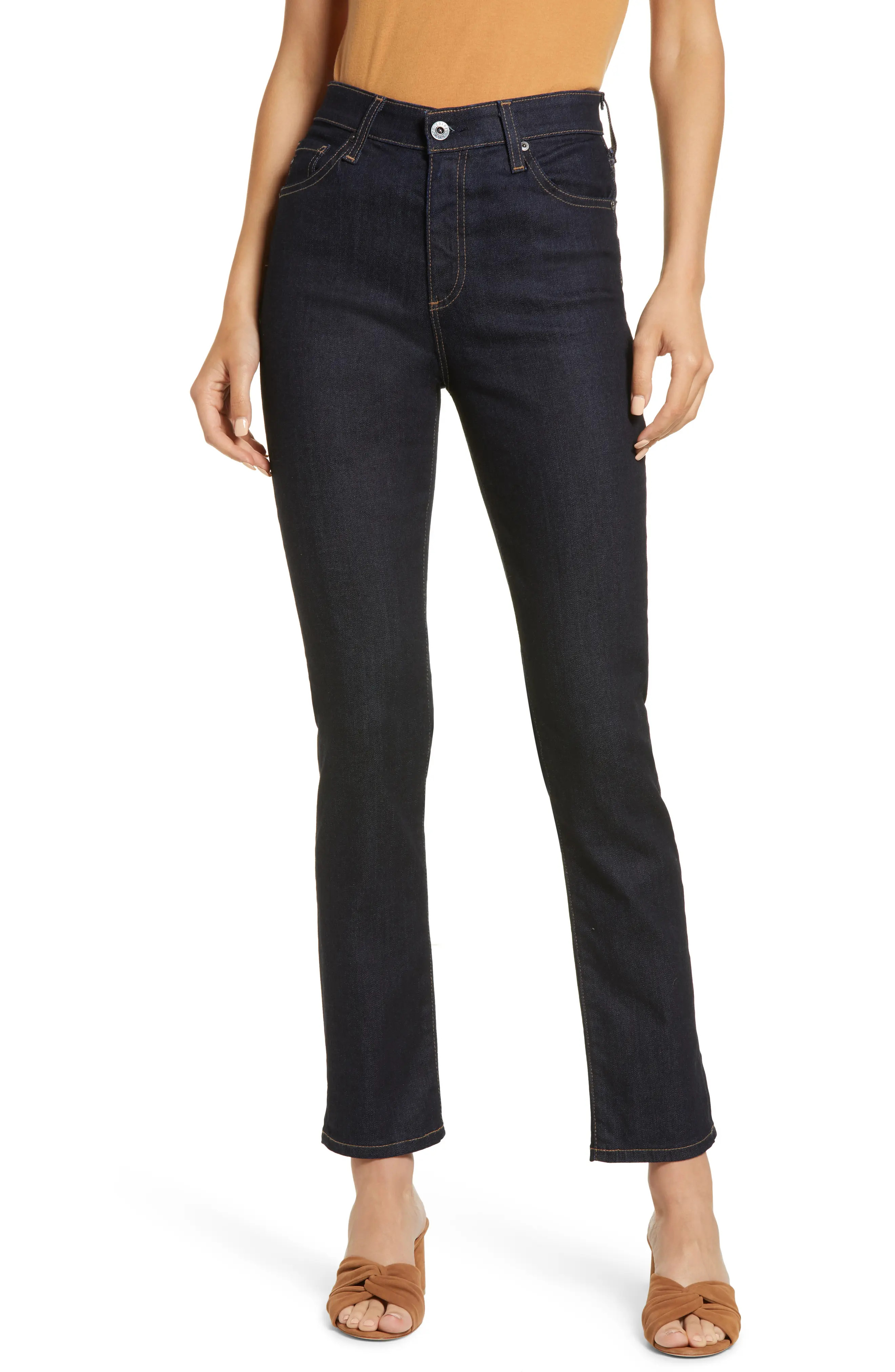 AG Mari High Waist Ankle Slim Straight Leg Jeans, Size 23 in Authentic at Nordstrom | Nordstrom