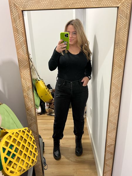 Casual Saturday outfit of the day 

Ootd, combat boots, black jeans, mom jeans, high waisted jeans, tshirt, long sleeve, t-shirt 

#LTKshoecrush #LTKstyletip #LTKunder50