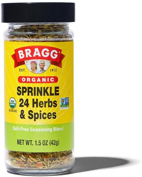 Bragg Organic Sprinkle Seasoning with 24 Herbs and Spices - 1.5 oz - Salt-Free Seasoning Blend - ... | Amazon (US)