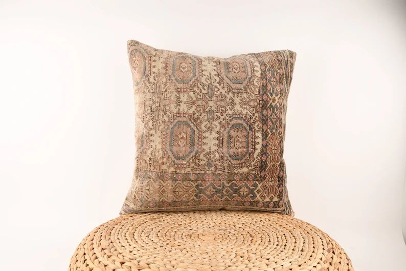 Turkish Carpet Pillow 20x20 Pillow Case Decorative Pillow | Etsy | Etsy (US)