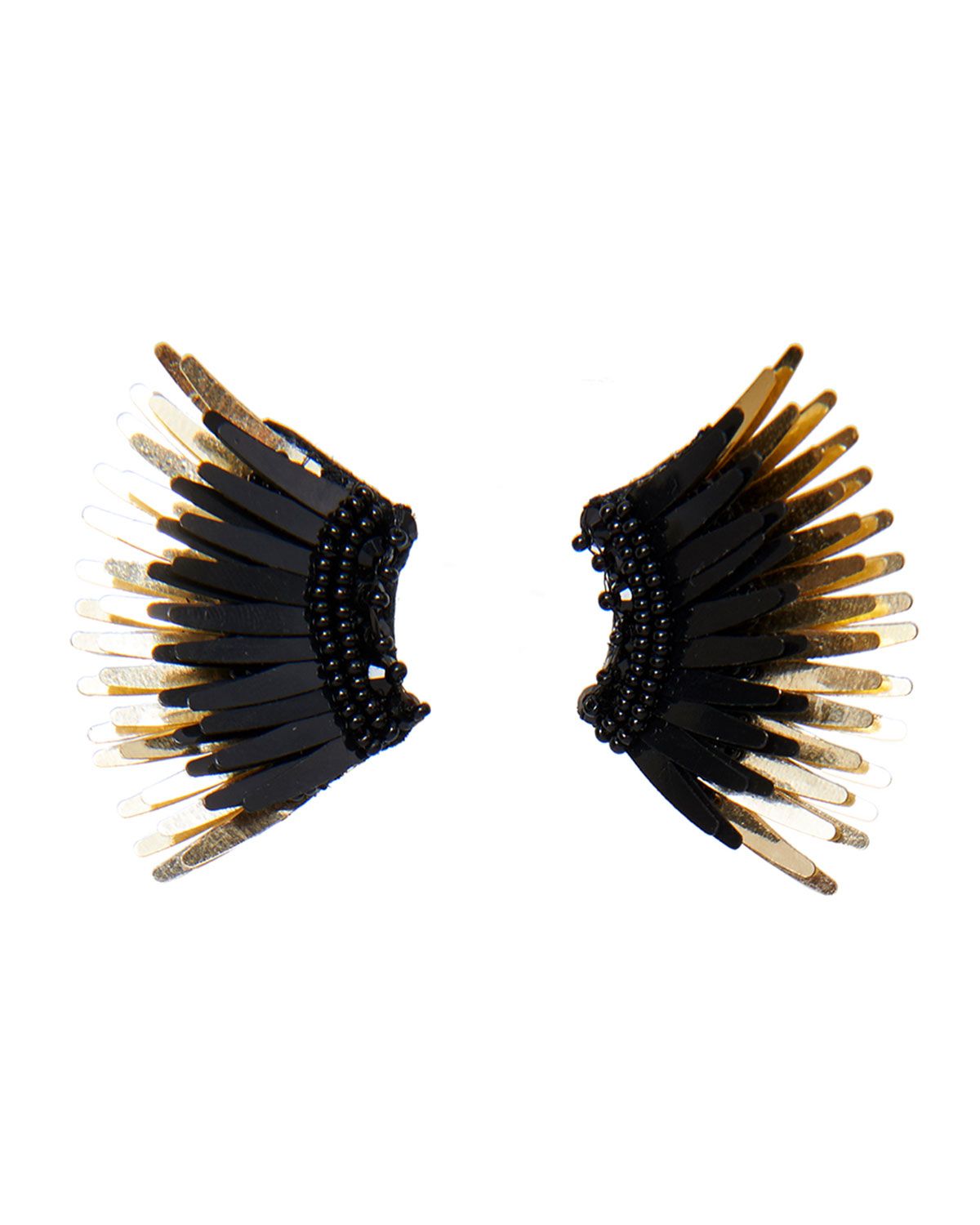 Mini Madeline Statement Earrings, Black/Golden | Neiman Marcus