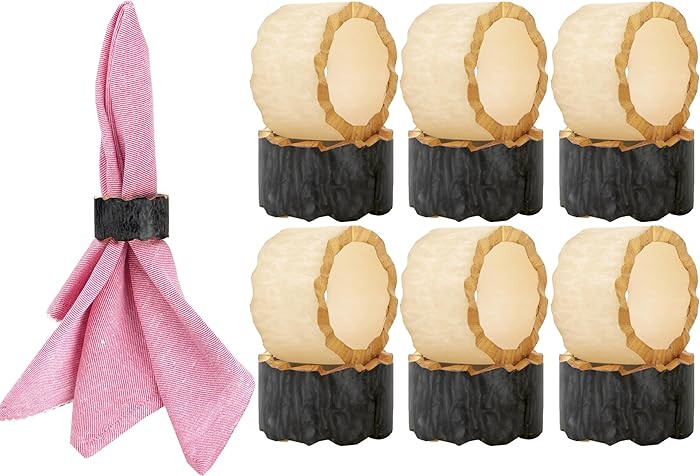 12 Pieces Epoxy Resin Napkin Rings - Farmhouse Napkin Rings Holder for Wedding, Banquet, Adornmen... | Amazon (US)