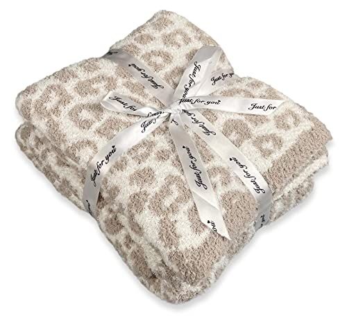 Luxury Fleece Yarn Leopard Jacquard Throw Blanket Super Soft Lightweight Washable Blanket for Cha... | Amazon (US)
