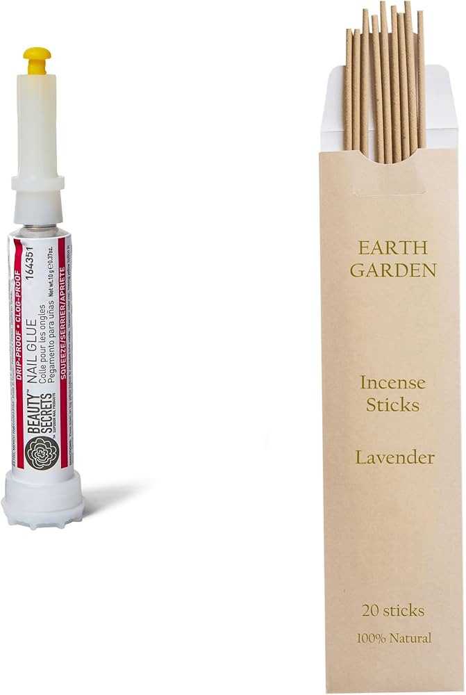 Beauty Secrets Drip & Clog Proof Nail Glue (1 Pack) Bundled with Lavender Incense (20 Sticks) by ... | Amazon (US)