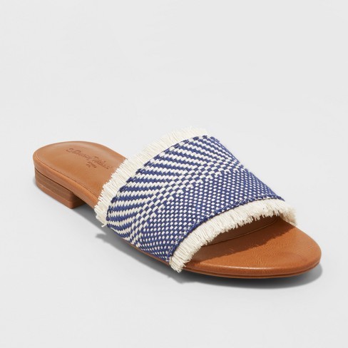 Women's Yvette Woven Slide Sandals - Universal Thread™ Blue | Target