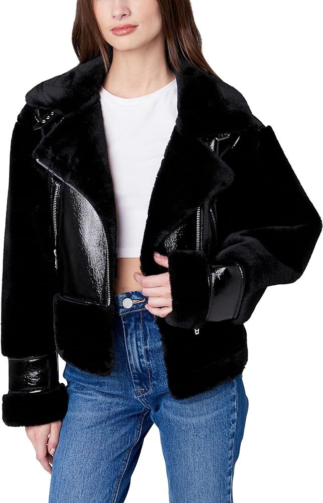 [BLANKNYC] Womens Vegan Leather Bonded Moto Jacket | Amazon (US)
