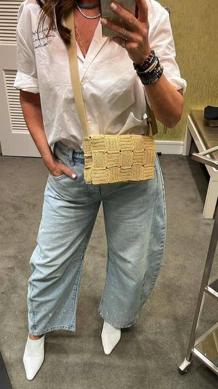 My designer shirt is on private sale! Love these new barrel jeans, 
Size down or take your regular size for the correct slouchy look.
Bottega veneta summer bag is a lux treat 💕

#LTKstyletip #LTKsalealert #LTKitbag