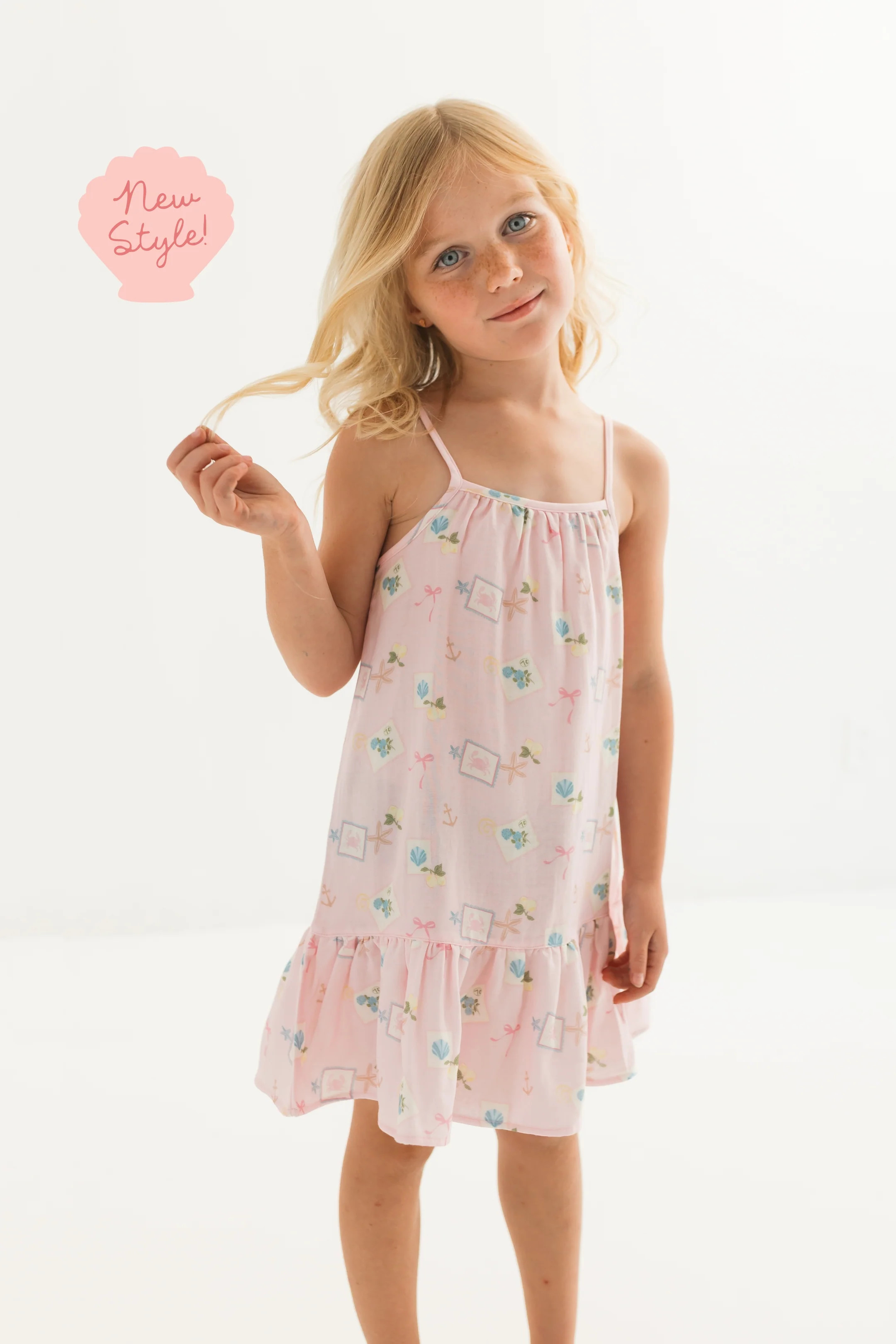 Little Coastal Notes Twirl Dress | Girls Boutique Daywear | In My Jammers | In My Jammers