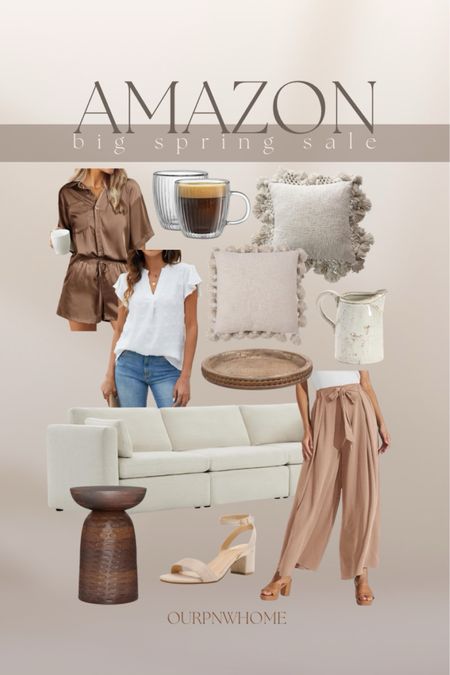 Amazon’s Big Spring Sale favorites for the home and closet!

Satin pajamas, silk pjs, neutral couch, tan sofa, tasseled throw pillows, neutral accent pillows, wood tray, pitcher, wood end table, high heeled sandals, nude sandals, fluted coffee mugs, clear coffee mugs, spring blouse, spring fashion, Amazon fashion, spring tops, trousers, neutral pants, tan pants

#LTKstyletip #LTKhome #LTKsalealert