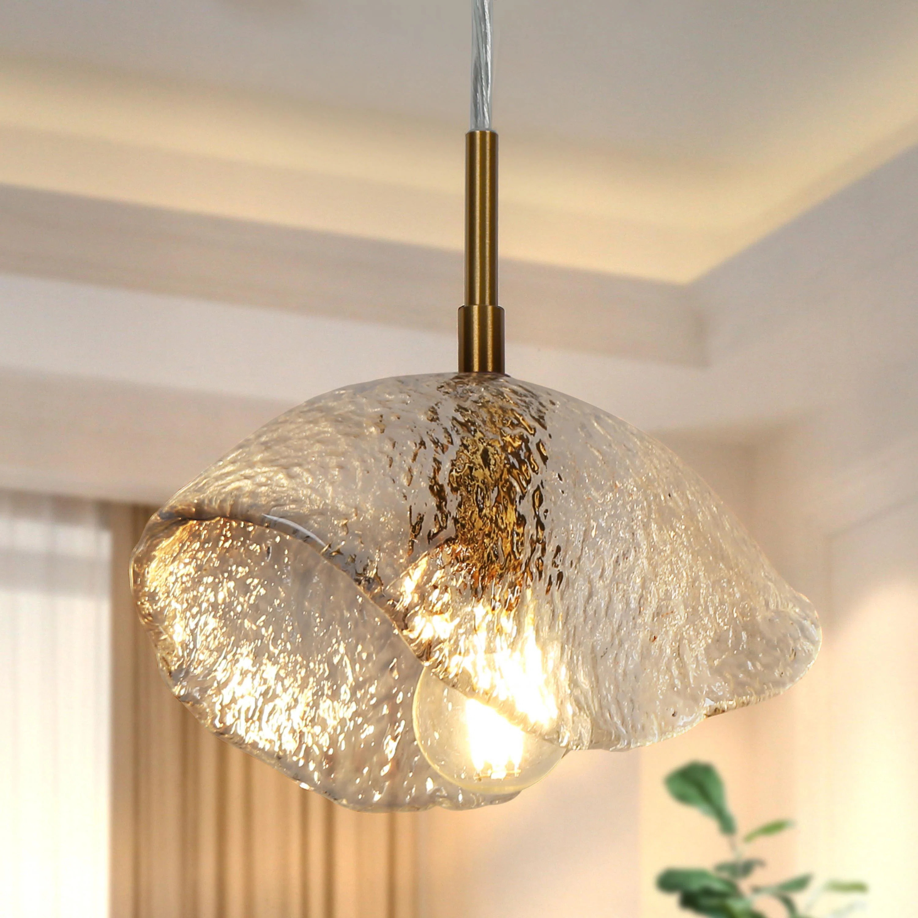 Jailia 1 - Light Unique Mini Pendant Light Glass Shade: 4.7'' H X 8.4'' W X 4'' D | Wayfair North America