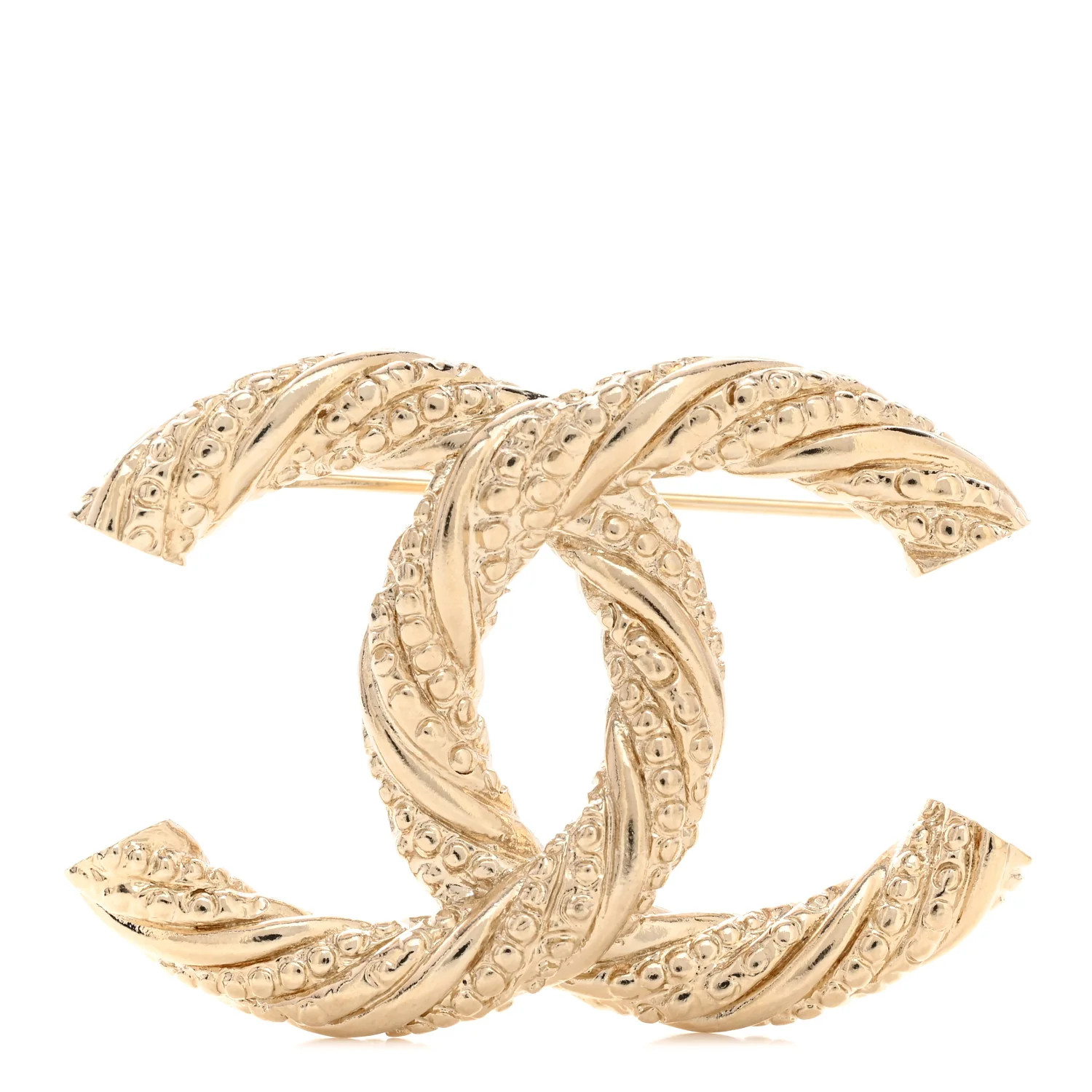 Metal CC Brooch Light Gold | FASHIONPHILE (US)