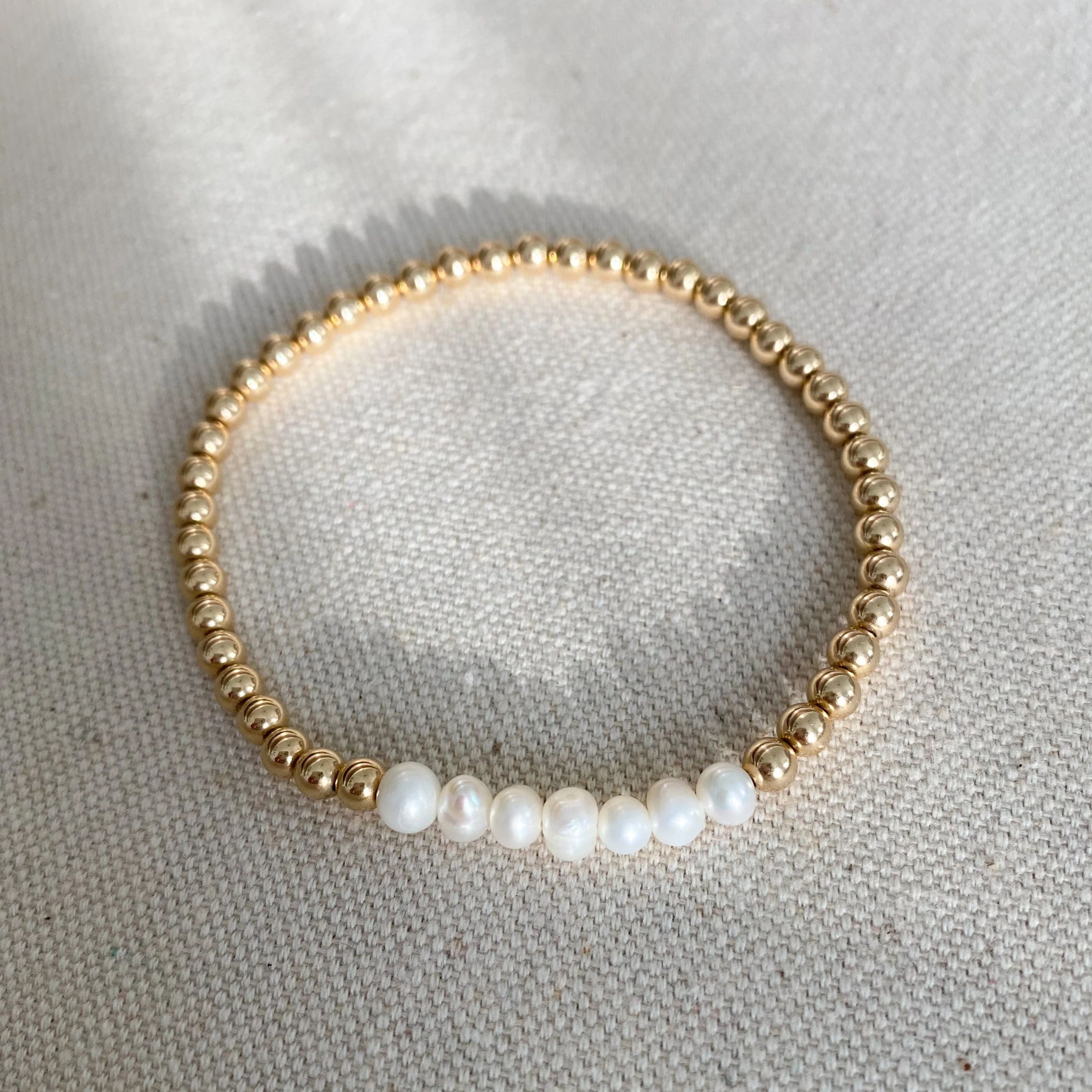 pearl | single bracelet | 4 mm 14k gold filled | Reef rain aria