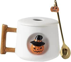 DIHOclub Adorable 3D Ceramic Pumpkin Head Mug with Lid and Spoon - Perfect for Coffee, Tea, Milk,... | Amazon (US)